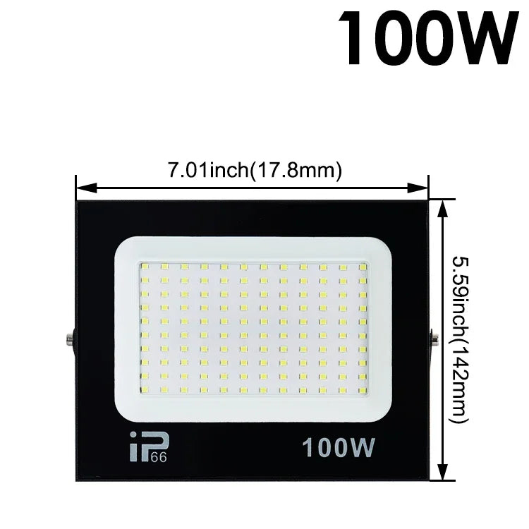 LED Flood Light Spotlight 100W 150W 200W Outdoor Lighting 6500K Waterproof Garage Gym Street Gate Wall Lamps Floodlights AC220V