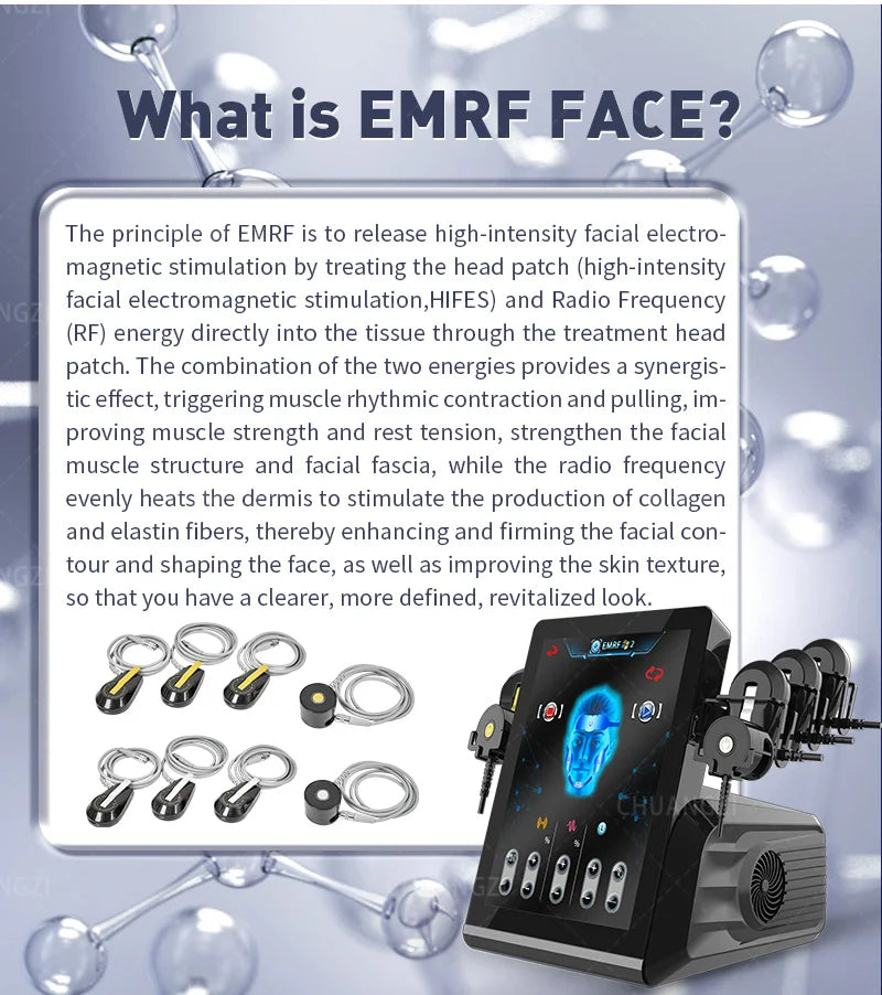 Ems RF Facial Electrostimulation Face Lifting Machine  6 Handles Sculpt Face Pads Massager Device Anti Aging Wrinkles Removal