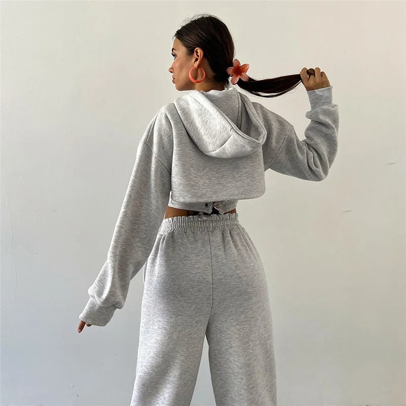 2026 autumn and winter new women's clothing hooded sweater blouse suspender small vest waist trousers three-piece women's