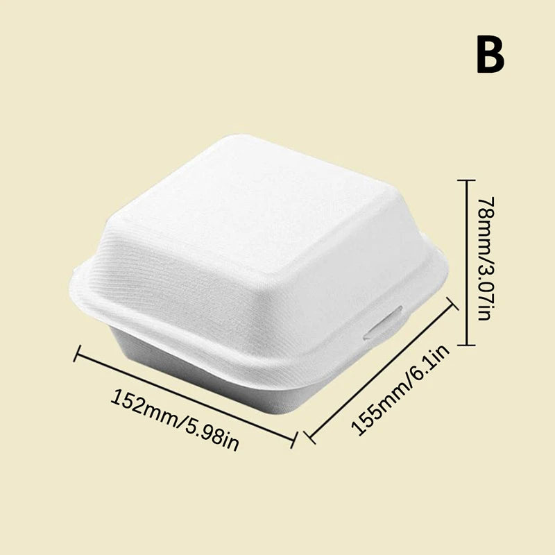 10pcs Disposable Bento Food Containers Baking Dessert Cake Bowl Packaging Burger Snack Boxes Microwavable Home Lunchbox