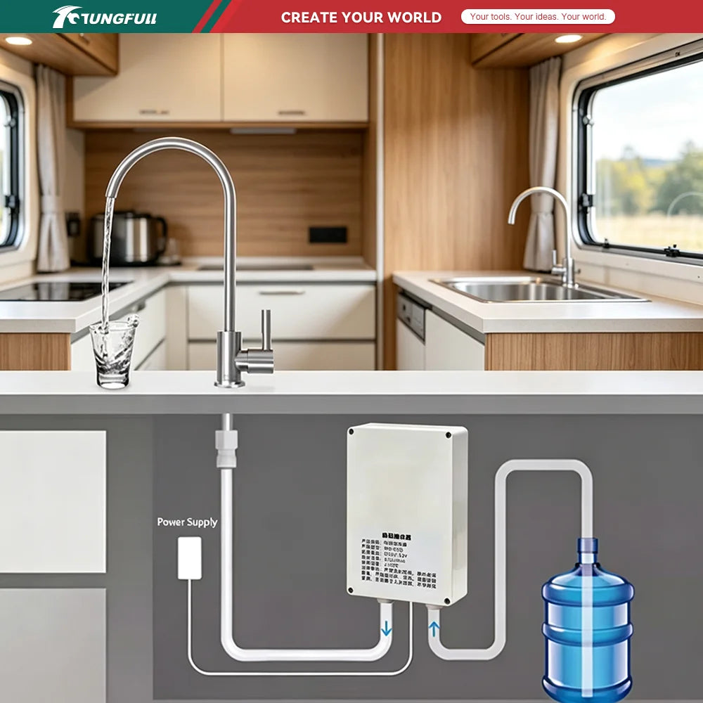 12V Caravan Electric Kitchen Water Pump Faucet Automatic Water Suction Pump 2L/3.5L Min Faucet Automatic Suction Pump For Galley