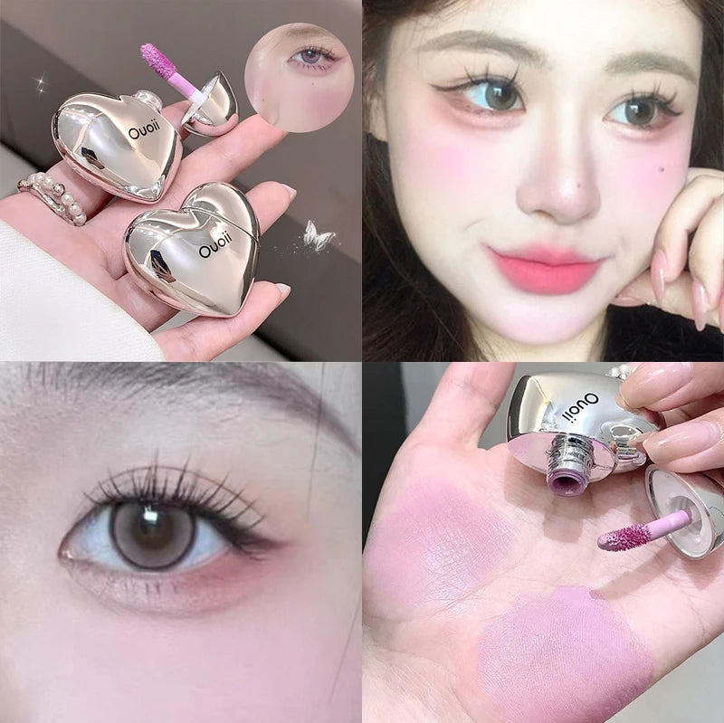 Lavender Matte Liquid Blush Velvet Heart Strawberry Peach Face Pigment Lasting Beauty Natural Cheek Tint Cream Blush Makeup
