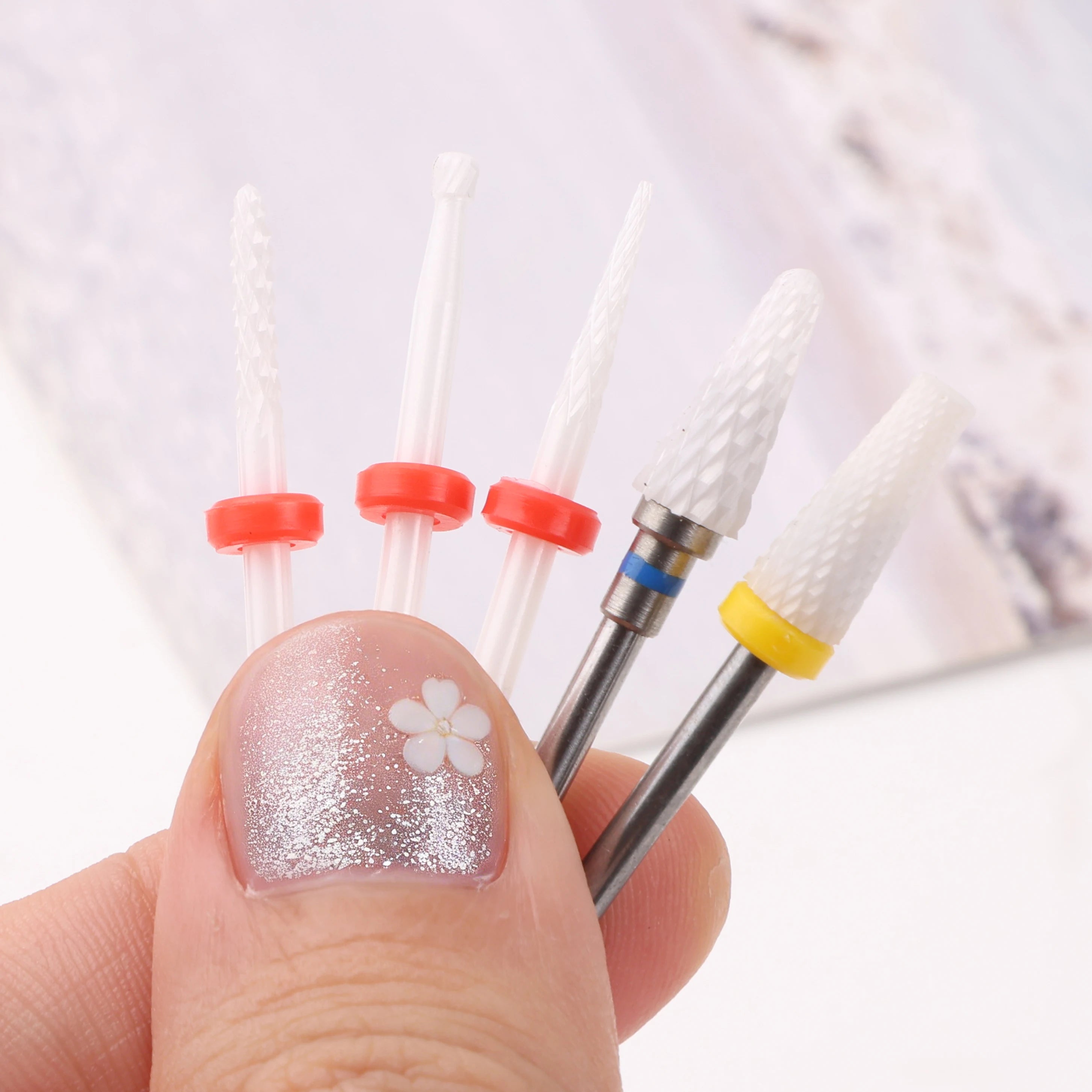 Nail Drill Burr Bits Ceramic Milling Cutter Manicure Nail Drill Bits Electric Nail Mills Cutter for Manicure Machine