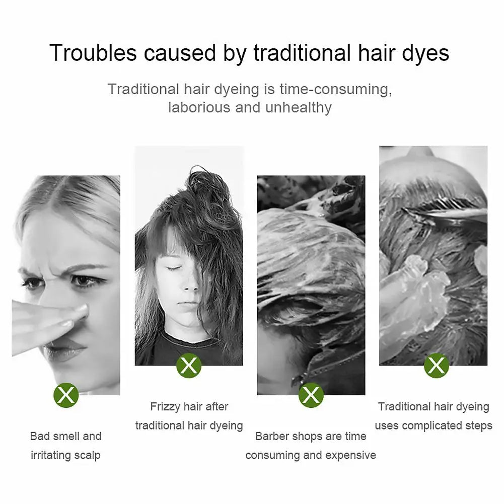 3-in-1 Collagen Argan Oil Shampoo Long-Lasting Black Hair Dye Shampoo for Men Women Nourishes Colors Gray Hair, 420ml Formula