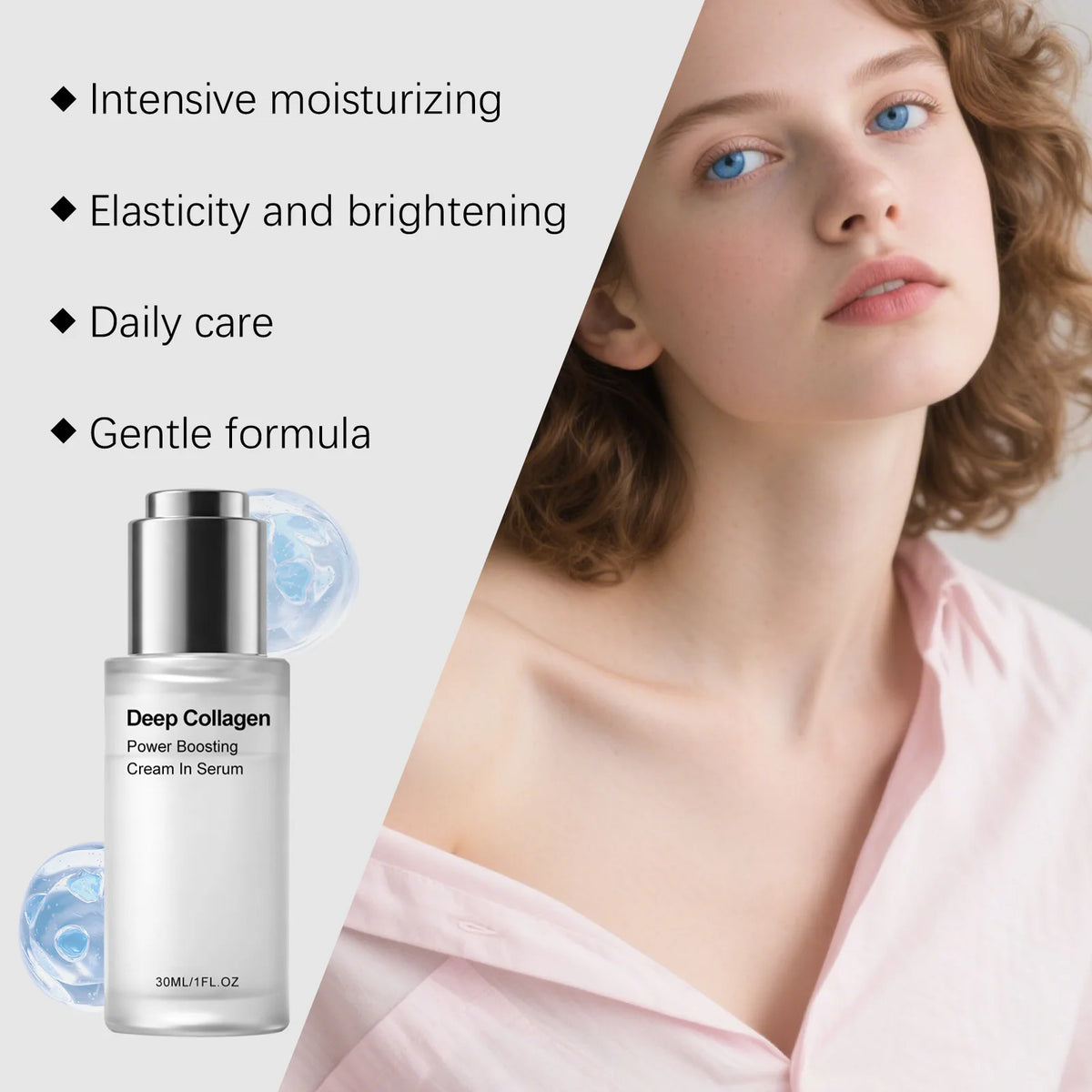 Deep Collagen Serum Diminishes Fine Lines Shrink Pores Lasting Hydrating Improve Skin Dryness Tightness Hyaluronic Acid Essence