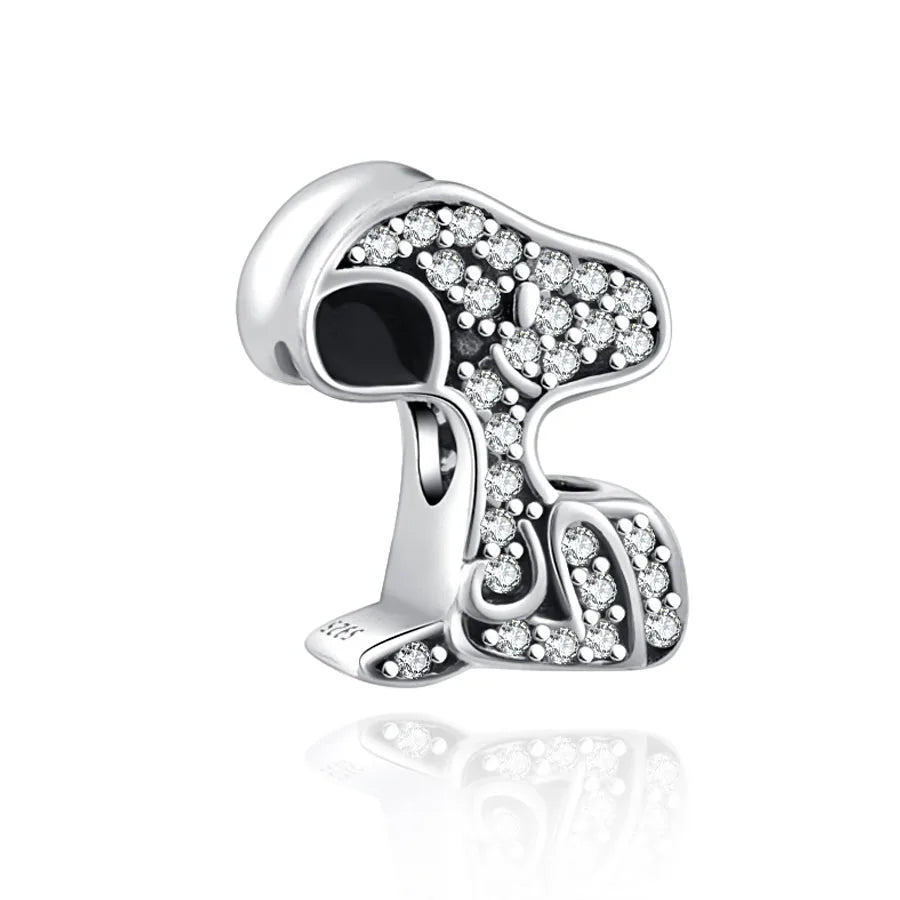 Cartoon 925Silver Balloon Dog, Red House, Watermelon Dog Male and Female Pendant,Fit Bracelet DIY Jewelry for Girls and Children