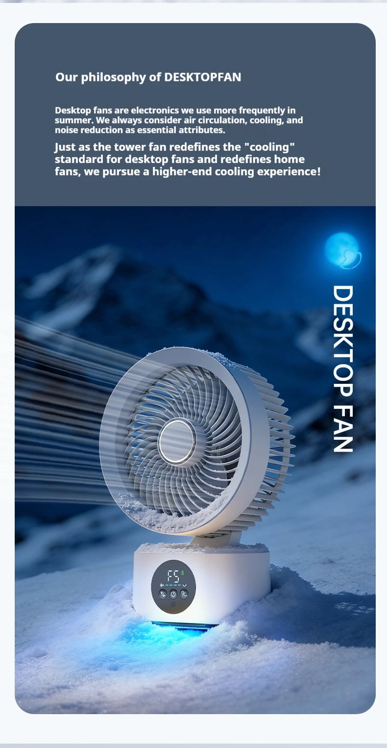 HOMEFISH USB Rechargeable Wall‑mounted Fan Foldable Swivel Portable Fan Built‑in Night Light Household Air Cooling Fan