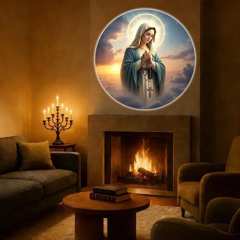 Jesus and Virgin Mary Religious Themed USB Projection Light With 12 Patterns Perfect For Room Ceiling Background Wall Decoration