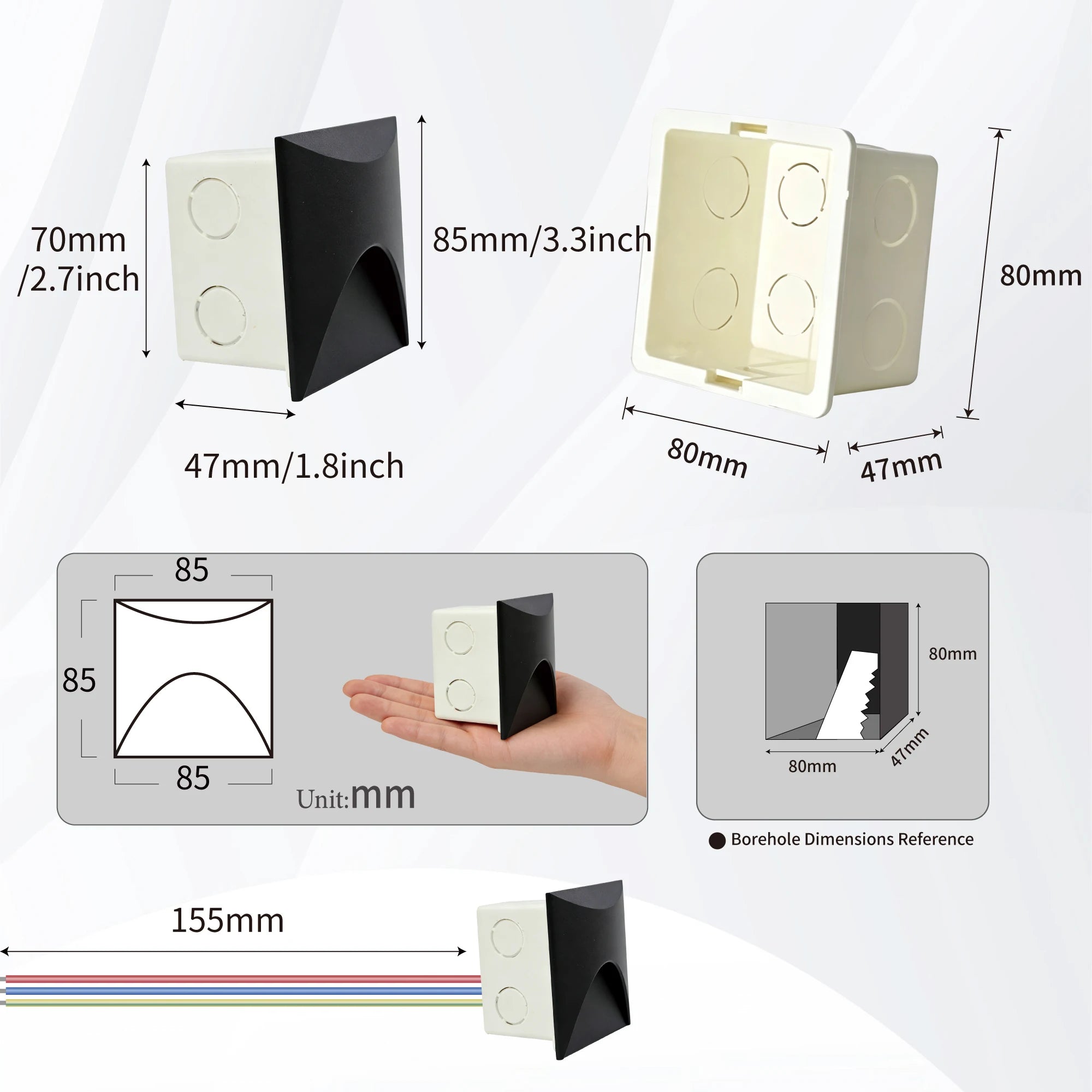 3W Stair Light Indoor Wall Lamp Step Light Aisle Corridor Night Light AC85-265V Waterproof IP65 Wall Light