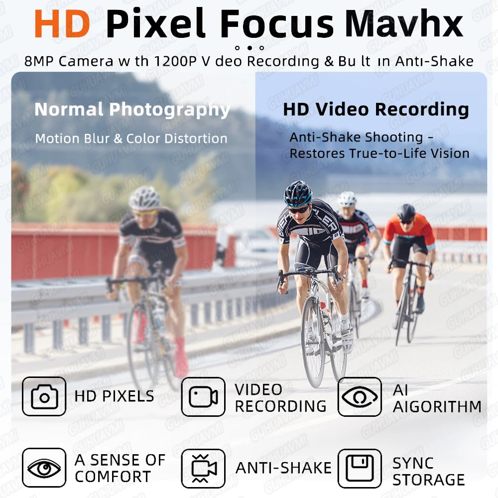 2026 New Smart Glasses Men 800W HD Photo Video Bluetooth Call Translation Anti Glare Running Baseball Sunglasses Cycling Glasses