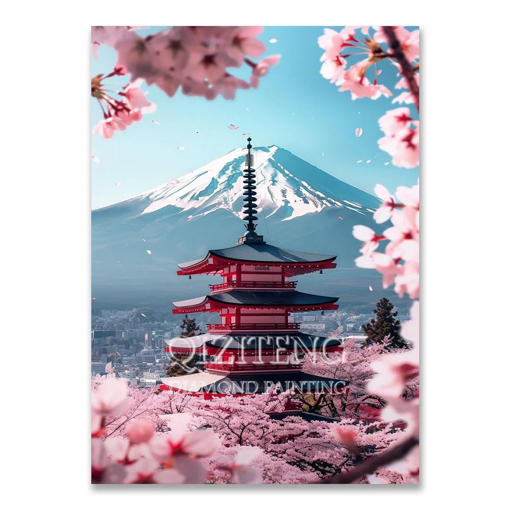 European Architecture 5D DIY Diamond Painting Kit Natural Landscape Full Diamond Mosaic Cross Stitch Kit Room Decoration Gift