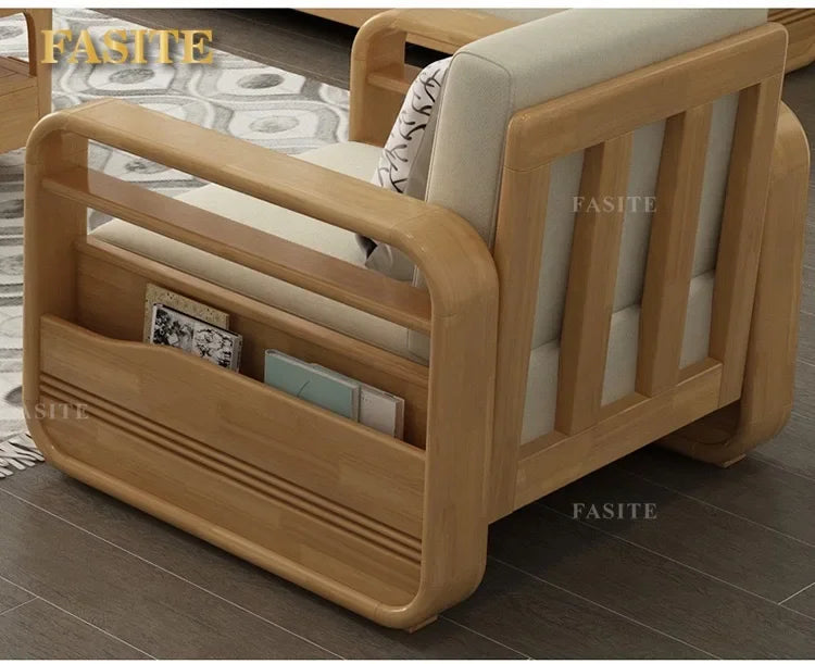Furniture Nordic Solid WooWooden Living Room Simple sehold Turning Divan Small Apartment
