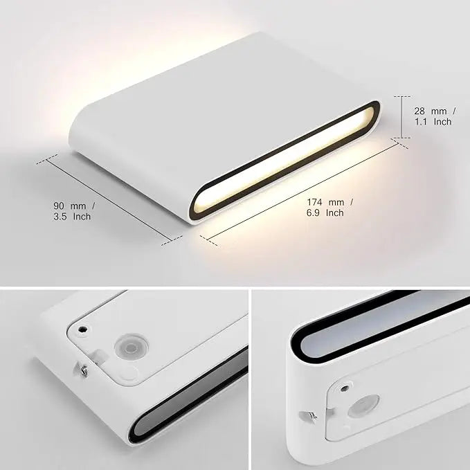 Led Wall Lighting 12W Aluminum Outdoor IP65 Waterproof Modern Indoor Wall Lamp for Bedroom Living Room Porch Garden Light