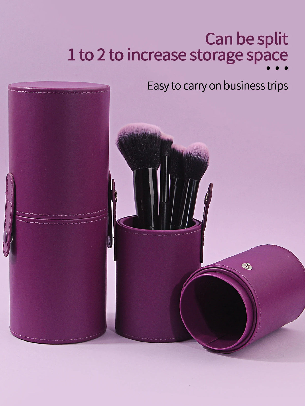 Travel PU Leather Makeup Brush Tools Holder Cosmetic Pens Storage Cup Case Box Portable Makeup Tool Organizer