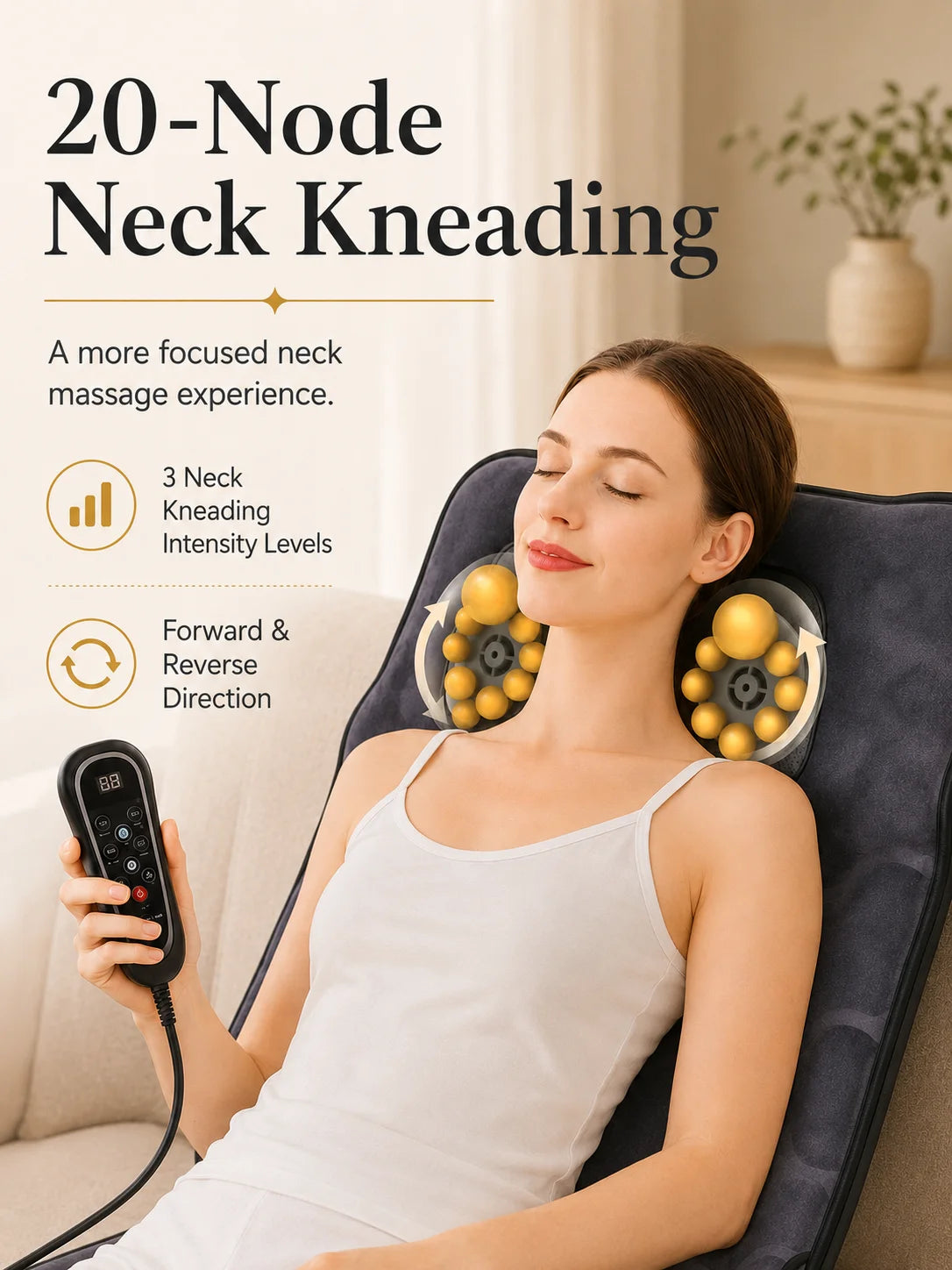 Full Body Massage Mat Foldable Neck Kneading 10 Motor Vibration Heat Shiatsu Electric Massage Cushion 9 Modes Wired Remote Home