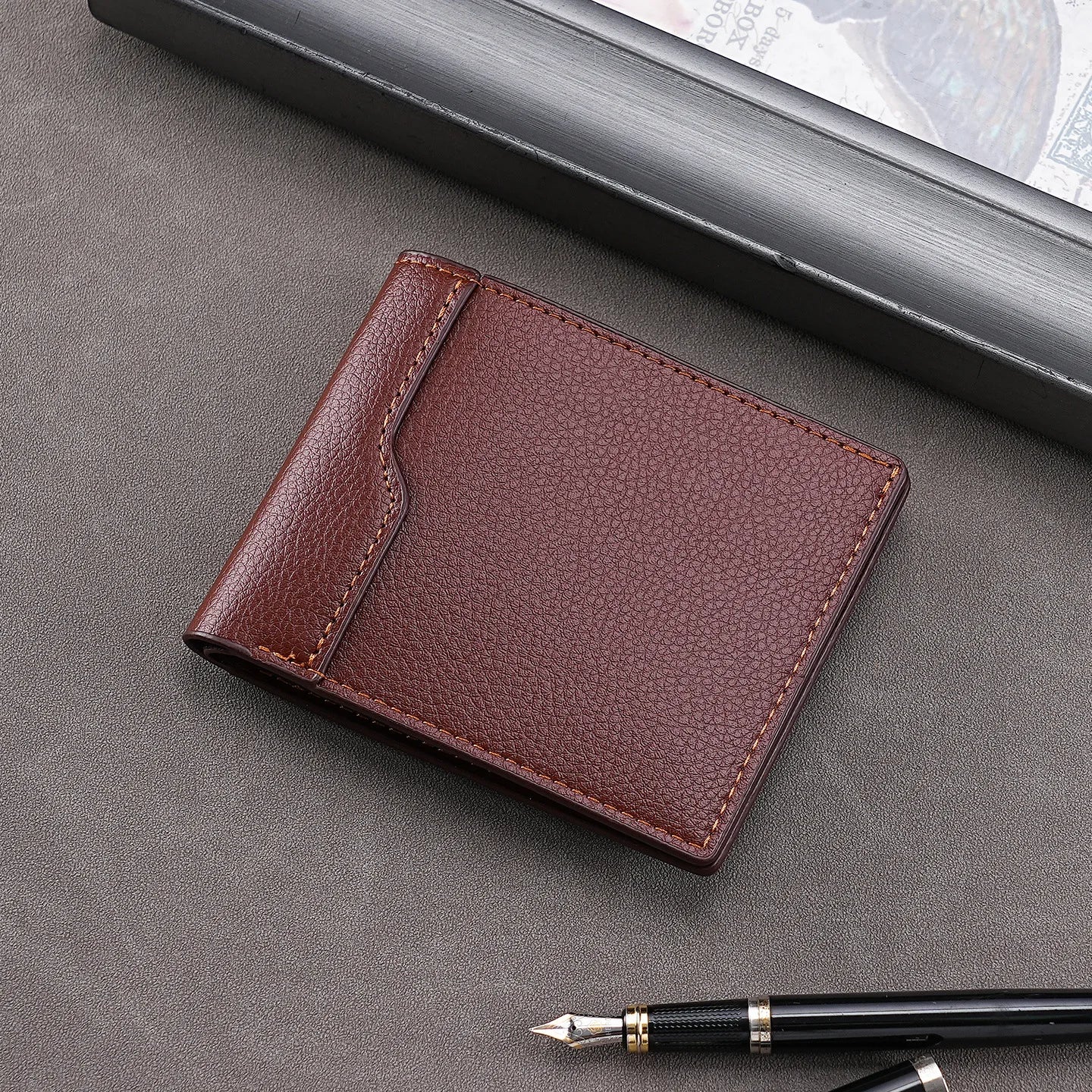 Coin Purse  Men'S Short Wallet Bifold Wallet Slim Pu Leather Wallet For Pocket Carry Gifts Daily Use