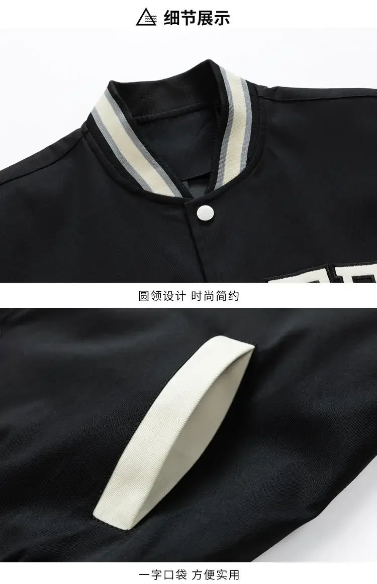 Plus Size 8XL 9XL 10XLMen Varsity Jackets Baseball Coat Stand Collar Long Sleeve Jackets Man Casual Outerwear Big Size Clothing