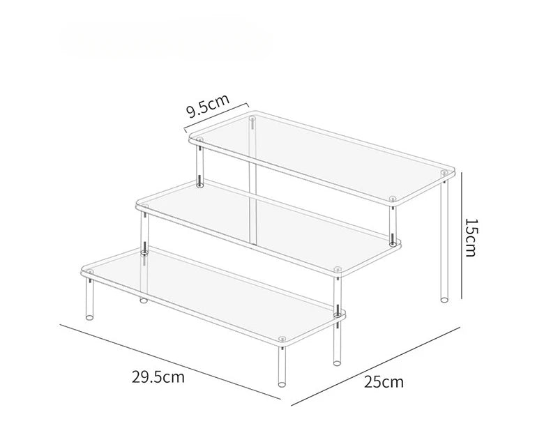 Home Multi Layer Ladder Storage Rack Handmade Blind Box Doll Display Rack Cosmetics Wallet Jewelry Trapezoidal Display Rack