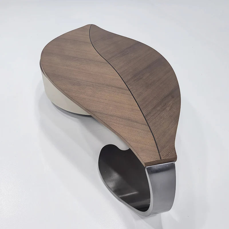 Modern Leaf Shape Walnut Veneer Coffee Table Light Luxury Living Room Home New Designer Creative Special Shape Coffee Table