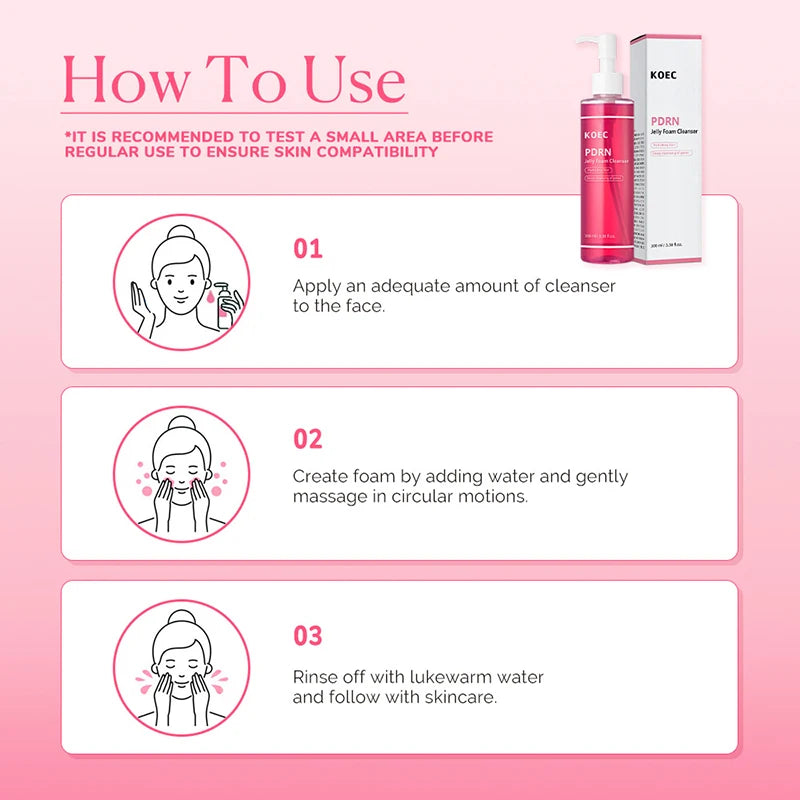 Pdrn Jelly Cleanser Gentle Non-irritating Foam Cleansing Deep Cleanse Amino Acid Soothing Moisturizing Cleansing Korean Skincare