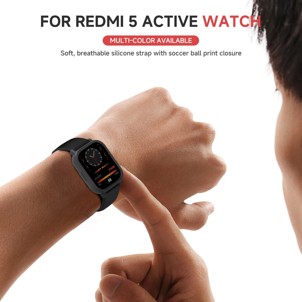 for Redmi Watch 5 Lite / 5 Active Silicone Case + Strap Repacement Bracelet Belt Smart correa Watchband Protective Shell Cover