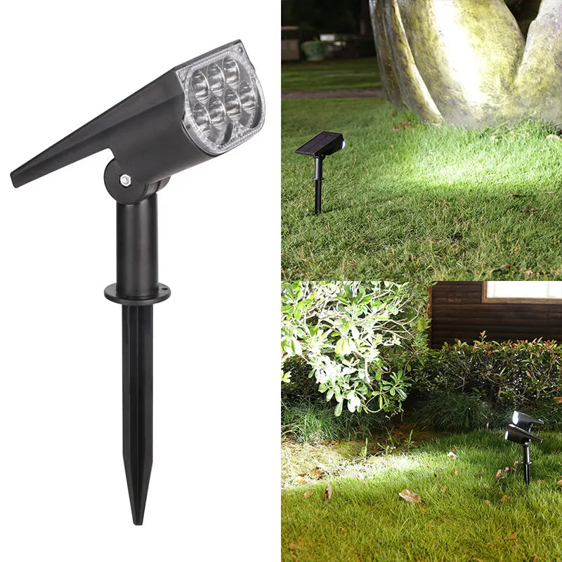 Solar Spotlights with Ground/Wall Mount, Auto ON/OFF LED Landscape Lighting for Garden Lawn Trees