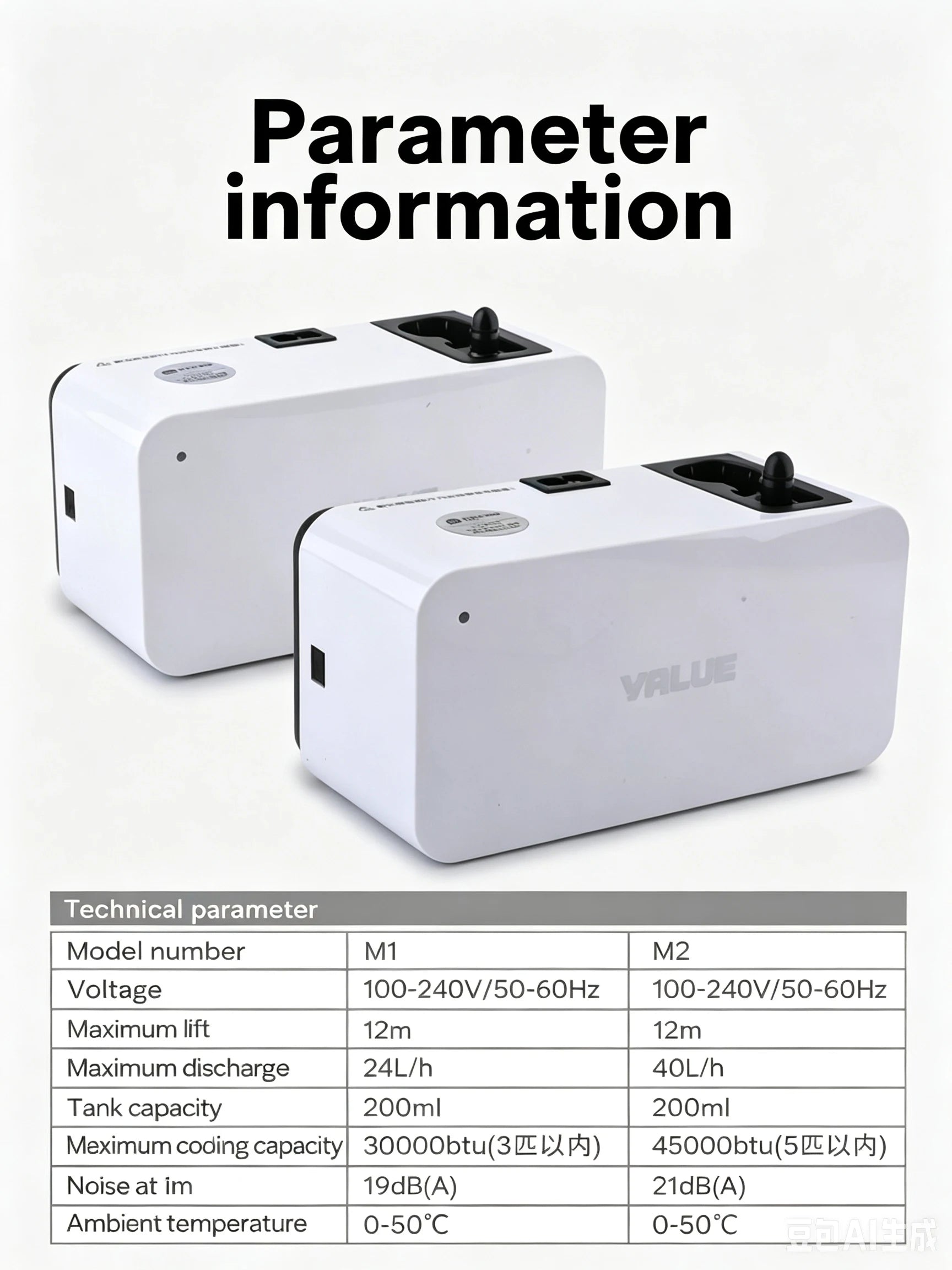 VALUE 100V-240V Air Conditioning Pump Water Pump Home Appliance Air Conditioning Mini Self Priming Water Electric Water Pump