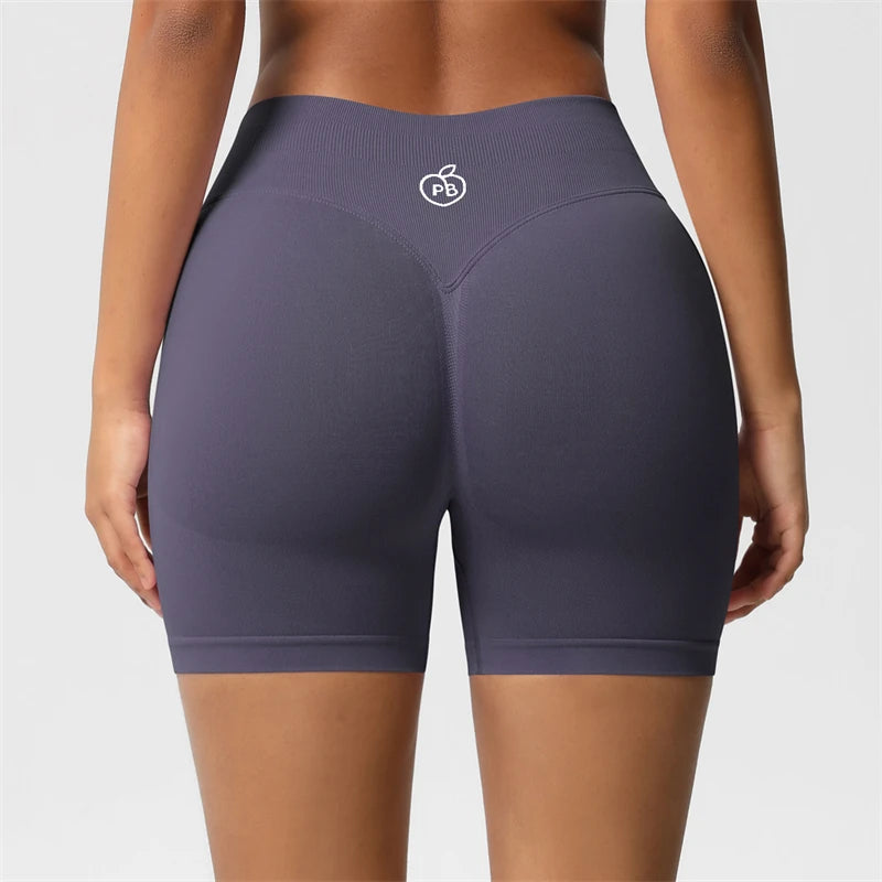 Women Bum Three Waist Sections Sports Shaping Shorts Seamless Sports Shorts For Women Cycling Jogging Fitness High Waist Push Up