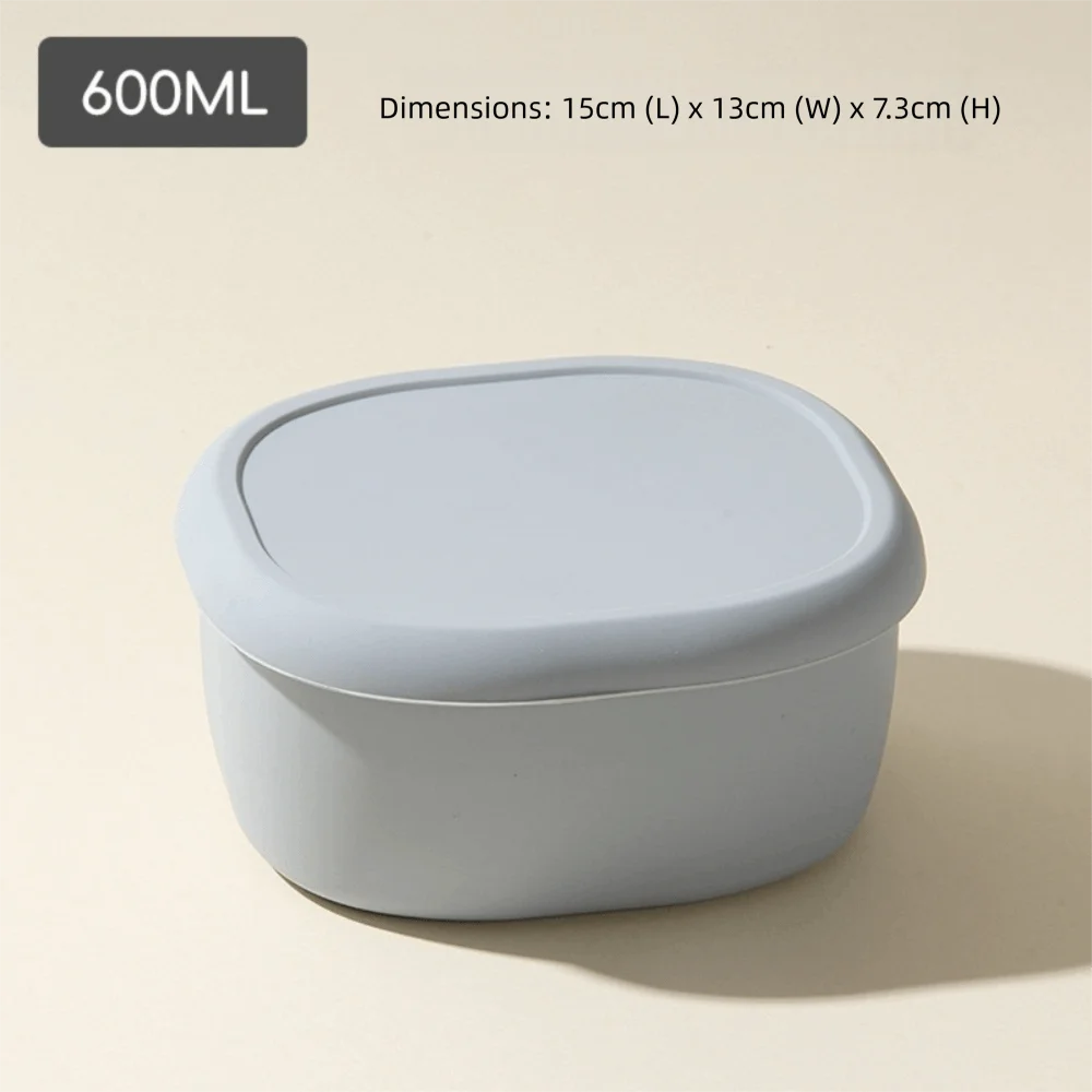 New Food Grade Silicone Lunch Box with Lid Leak Proof Food Container BPA-Free 200/300/600ML Microwave Oven Lunch Box Picnic