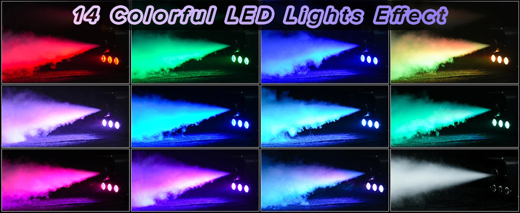 Yiflamefly 500W RGB LED Smoke Fog Machine Fogger Stage Lighting Effect with Remote Control for Wedding DJ Show Concert Bar Party