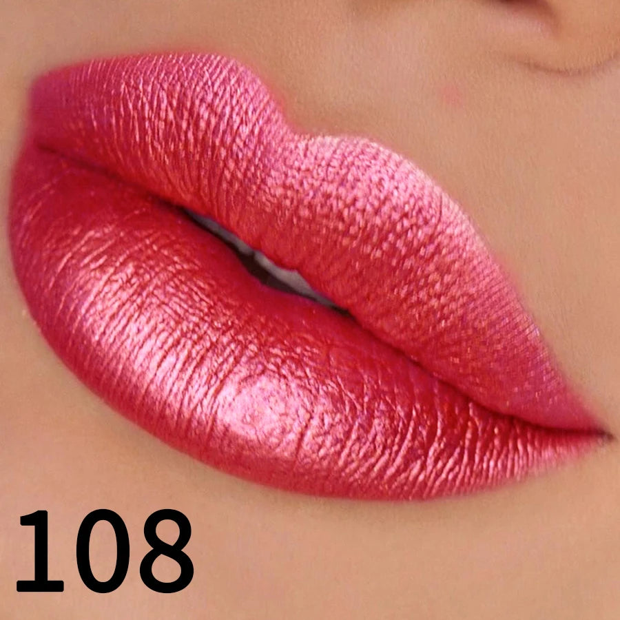 19 colors glitter lipstick hydrating red pink sparkling shine lip color highly pigmented lip tints metallic finish lip makeup