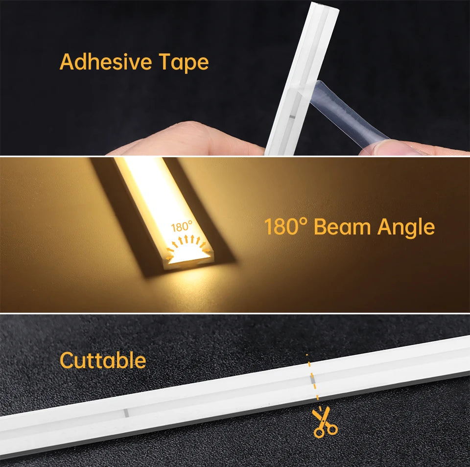 Smart WIFI App Control COB Neon LED Light Strip,Waterproof Fireproof Silicone LED Tape Light Rope DC24V, Room Decor Smart Home
