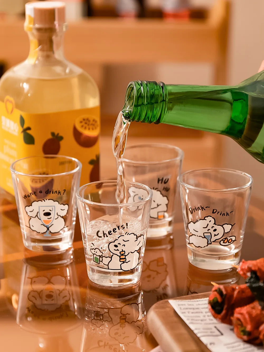 50ml Liquor Cup Shot Glass Drinking Glasses Glass Cups Household Soju Cups Cann