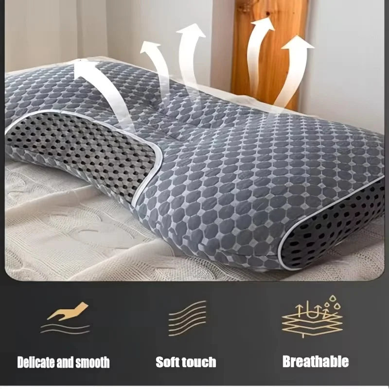 Home Cervical Memory Pillow, Helps Sleep and Protects The Neck Home Pillow,Gray#Color:DARK GRAY,Size:45*70
