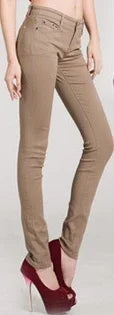 Women's Candy Color Pants Pencil Trousers Spring Autumn Elegant Office Mid Waist Pants For Women Slim Skinny Jeans Pants Female