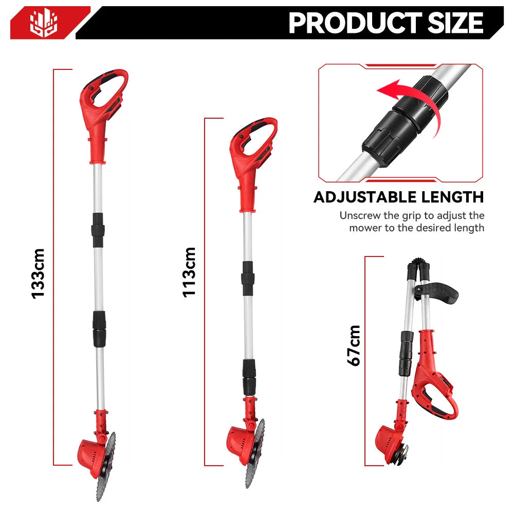 10Inch 4000W Brushless Electric Lawn Mower 36000RPM Grass Trimmer Length Adjustable Garden Tools For Makita 18V Battery Pins