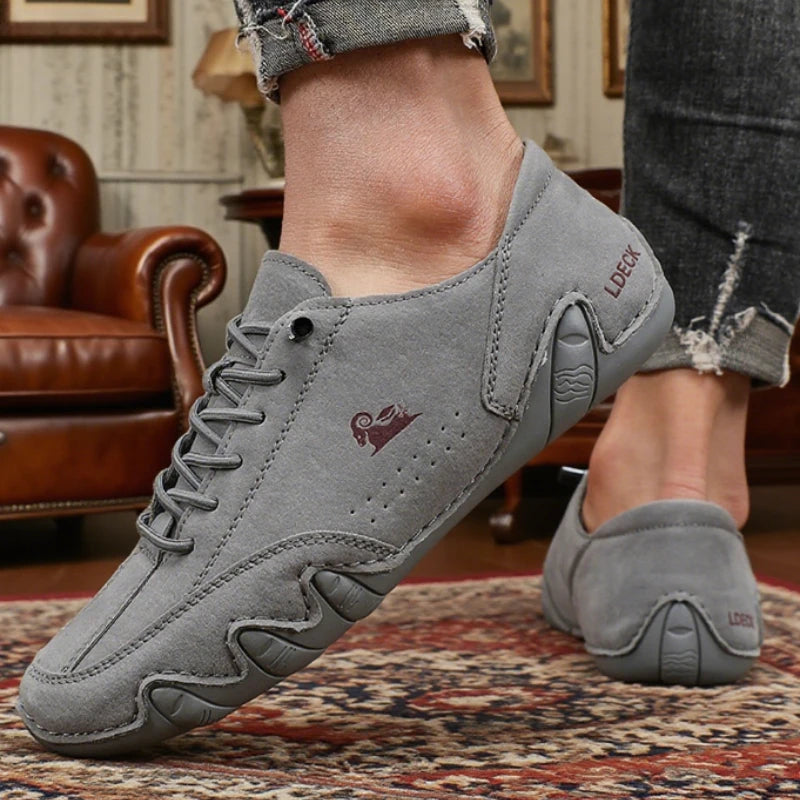 Men's Suede Leather Casual ShoesLace Up Driving Shoe Comfortable Lightweight Loafers for Daily Wear Outdoor Activities Man Shoes