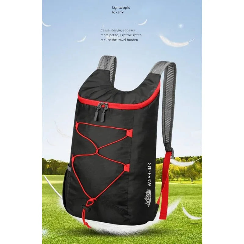 Multifunctional Outdoor Folding Backpack High Density Lightweight Waterproof Nylon Fabric Sports Bag for Camping Hiking Travel