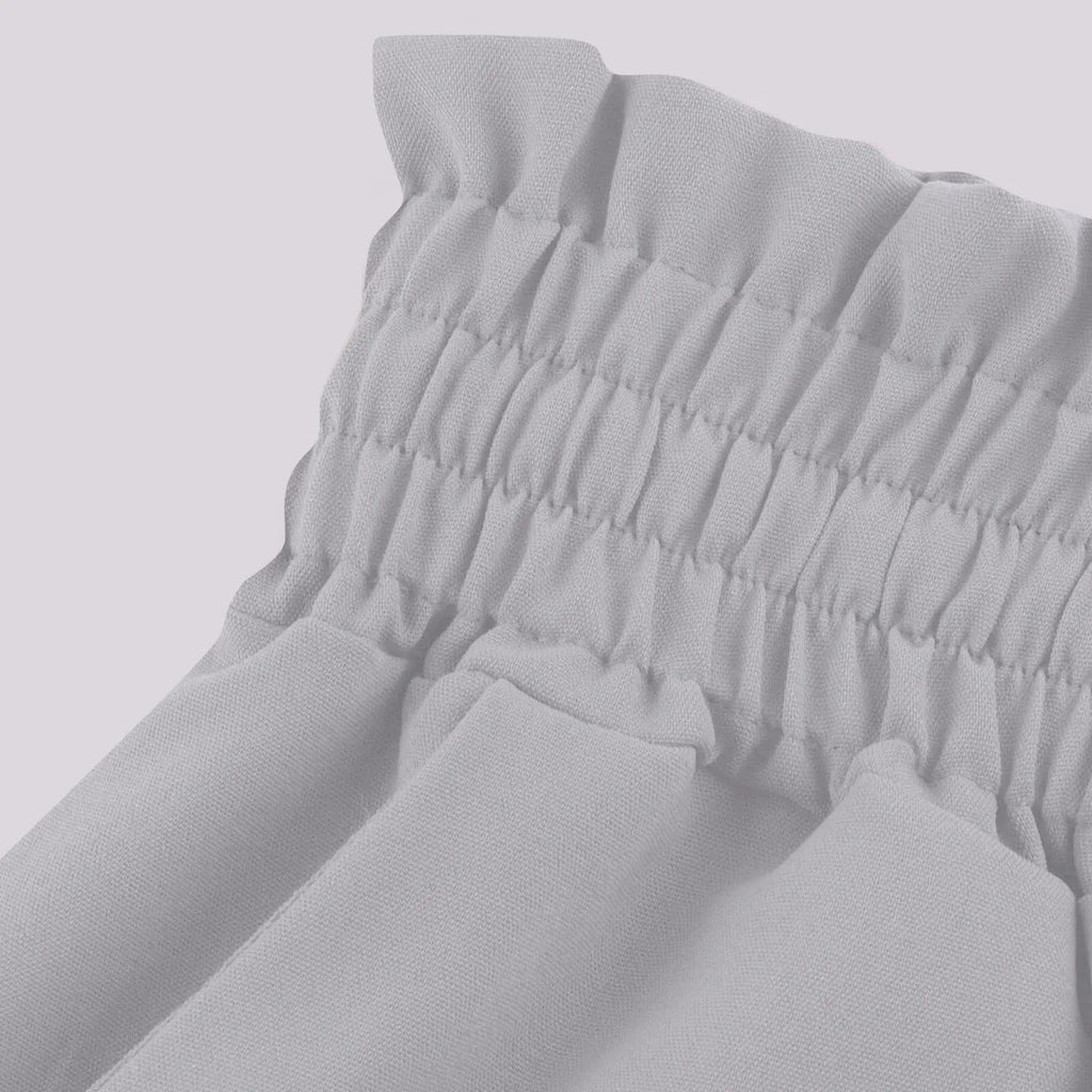Women Casual Elastic Waist Wide Leg Pants Summer Elegant Drawstring Loose Straight Trouser Elegant Solid Pants Vacation Beach