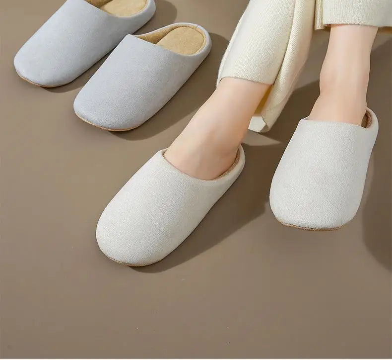 Asgard Women Warm House Slippers Winter 2024 New Silent Flat Bedroom Slides Indoor Cozy Fur Women Cotton Shoes Men Fuzzy Slipper