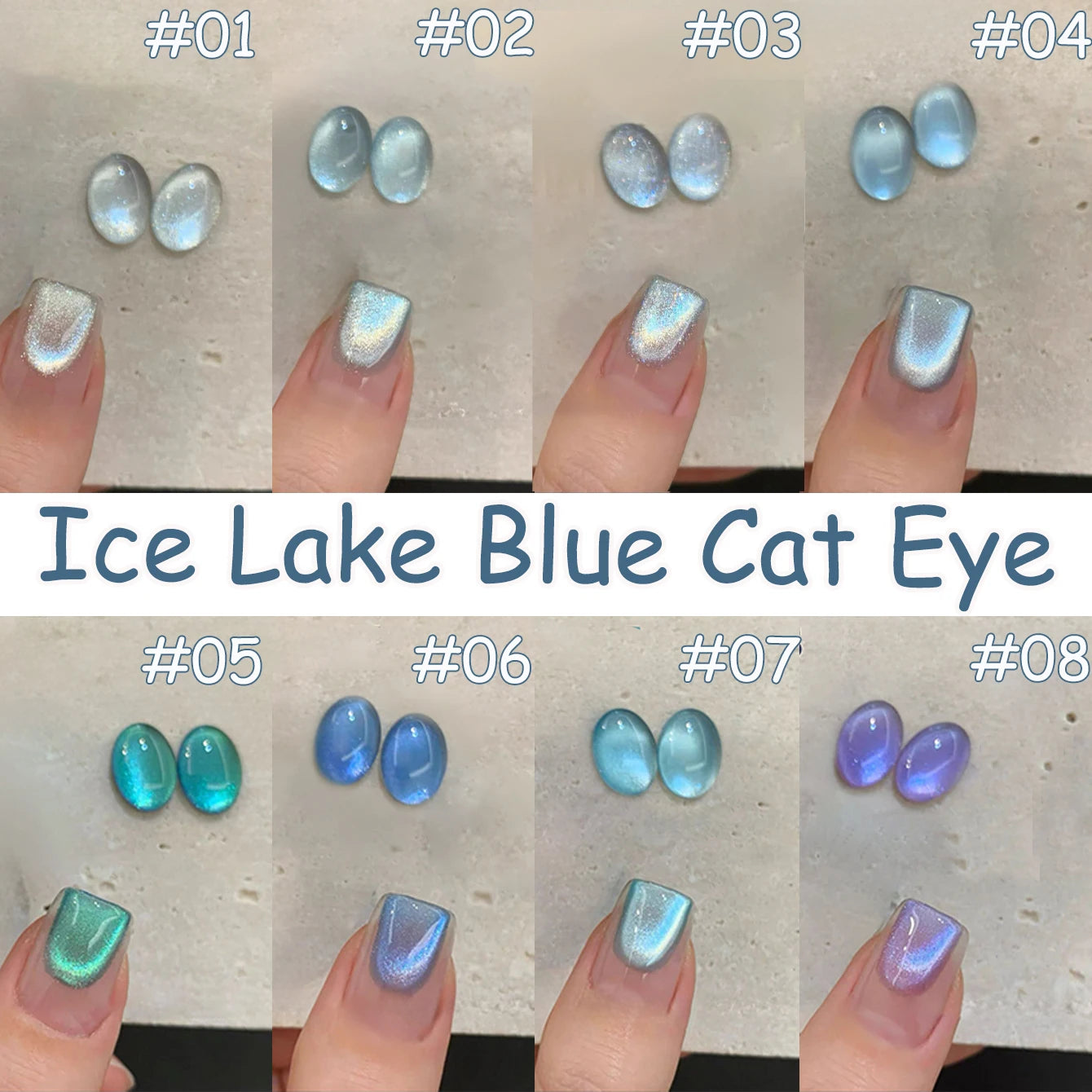 1-12pcs ZH Spring/Summer Ice Transparent Sweet Wine Glass Beads Cat Eye Nail Polish Gel New Flashy Popular Pink Nail Supplies