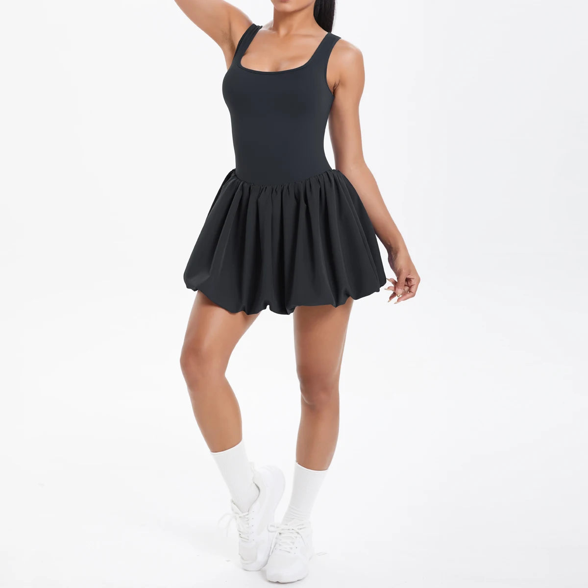 Athletic Yoga Fitness Dress Fitness High Stretch Slim Double Side Non-slip Women's Sports Dresses