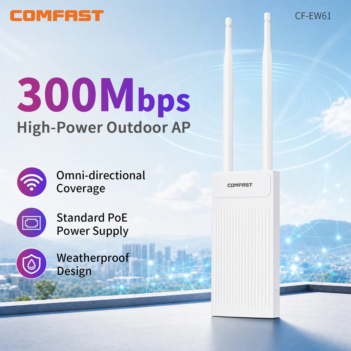 COMFAST BE3600 WiFi6/7 Mesh Router AP Repeater Outdoor CPE Dual-Band Mesh WiFi Range Extender Network Repeater for Enhanced Home