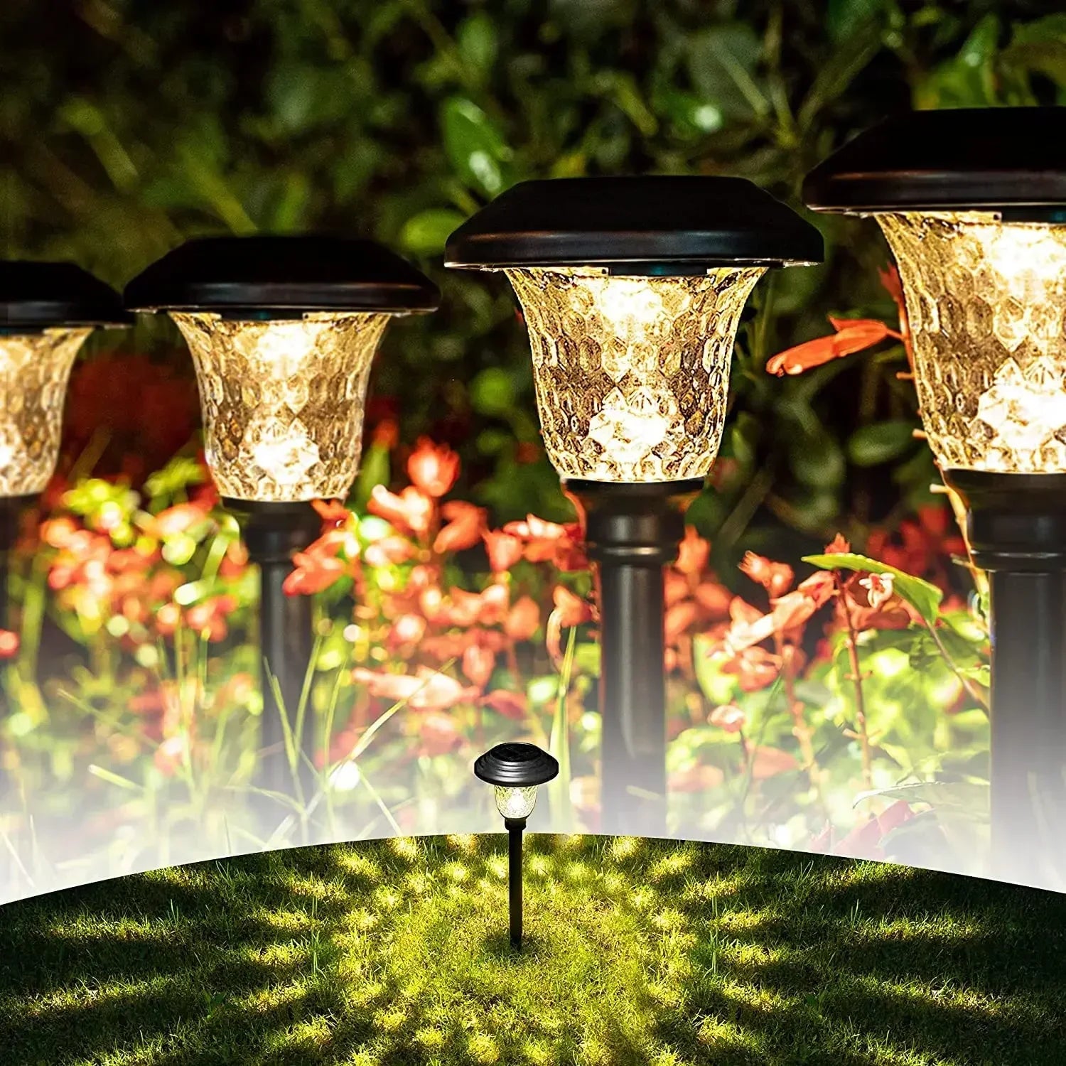 Solar Light Outdoors New Garden Lamps Powered Waterproof Landscape Path for Yard Backyard Lawn Patio Decorative LED Lighting