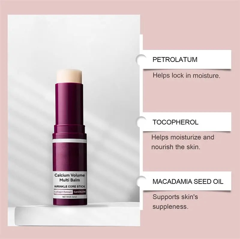 Calcium Volume Multi Balm Deep Hydration Face Skin Elasticity Enhanced Puffy Eyes Treatments Anti Wrinkle Collagen Balm Stick