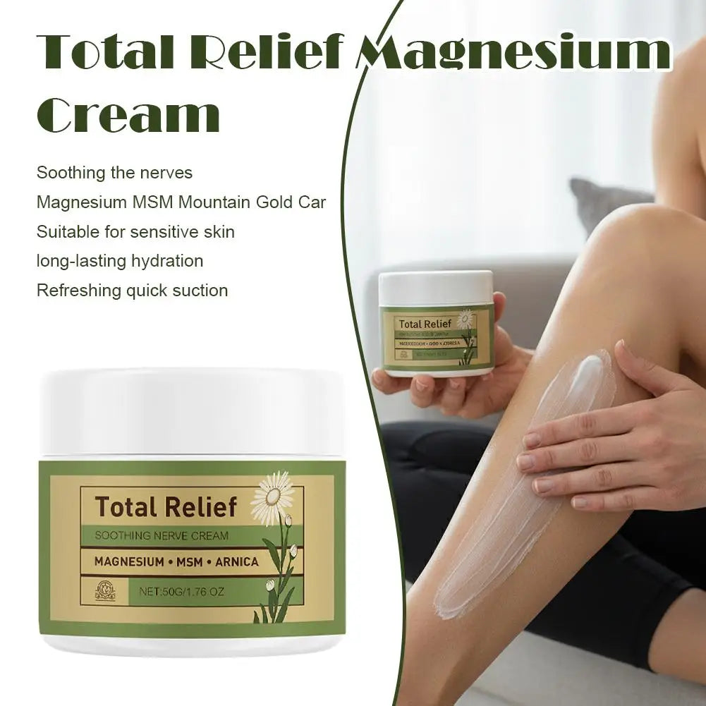 Natural Nerve Relief Cream With Magnesium Arnica Gentle Plant-Based Body Butter For Soothing Skin Care
