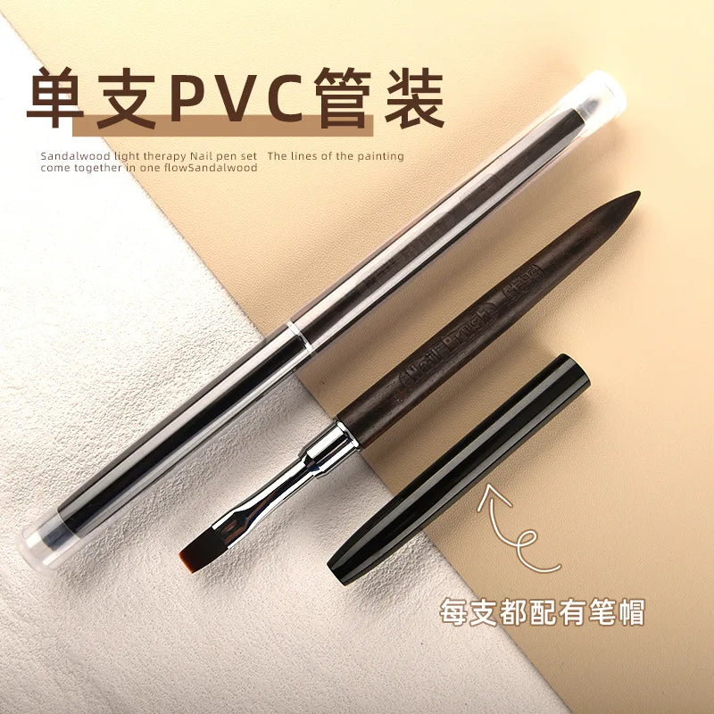 Nails Art Liner Brushes Wooden Handle Phototherapy Acrylic UV Gel Brush for Elongated Lines Painting Professional Manicure Tool