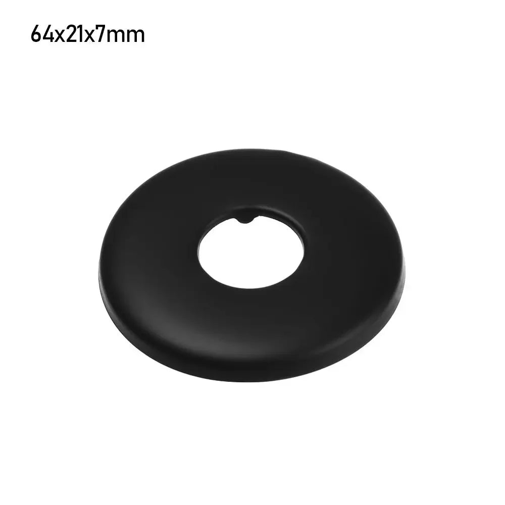 Black Shower Faucet Decorative Cover Chrome Finish Stainless Steel Wall Flange Water Pipe Wall Covers Bathroom Faucet Accessory