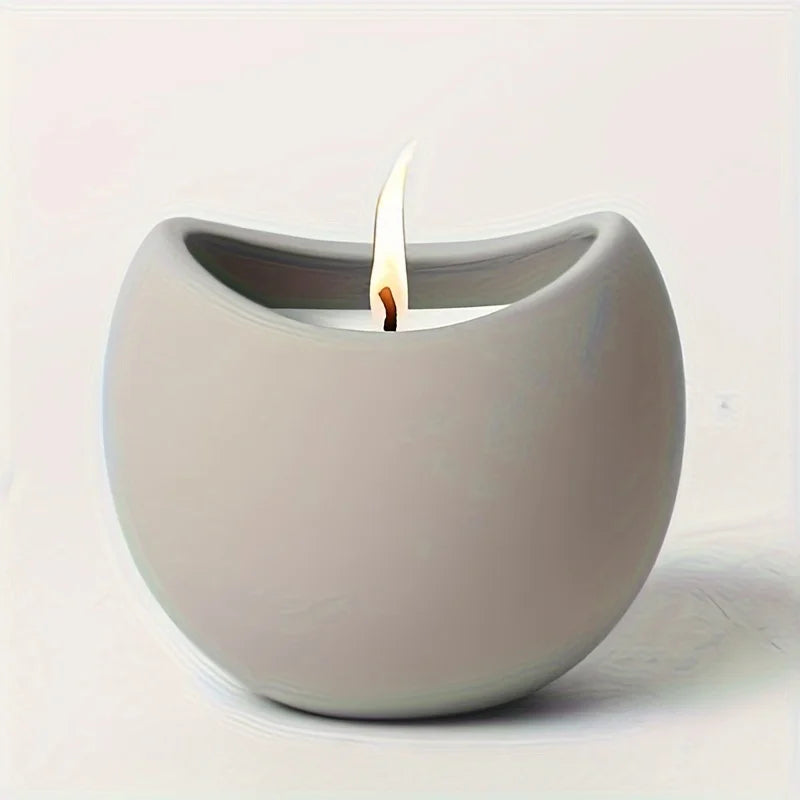 1pc Silicone Mold for Curved Candle Cups,  Featuring a Hybrid Shape Ideal for Creating Candle Holders for Christmas And Easte
