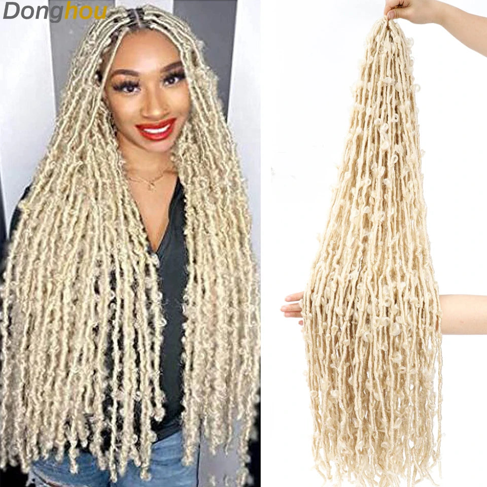 18 24 36 Inch Butterfly Faux Locs Crochet Hair Synthetic Meche Butterfly Locks Crochet Braid Distressed Soft Locs Crochet Hair